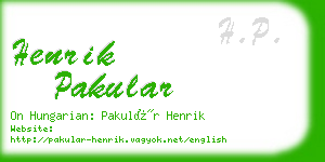 henrik pakular business card